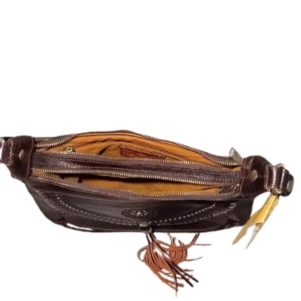 Patricia Nash vintage distressed leather Camila hobo shoulder bag - Picture 6 of 7